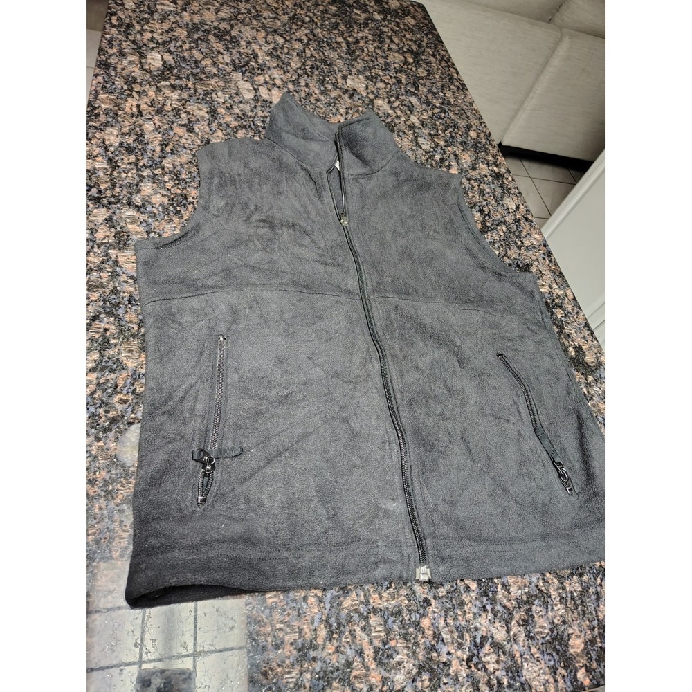Columbia Mens Vest Medium Grey Pockets Full Zip High Neck Fleece Logo Woman's M - Picture 2 of 7